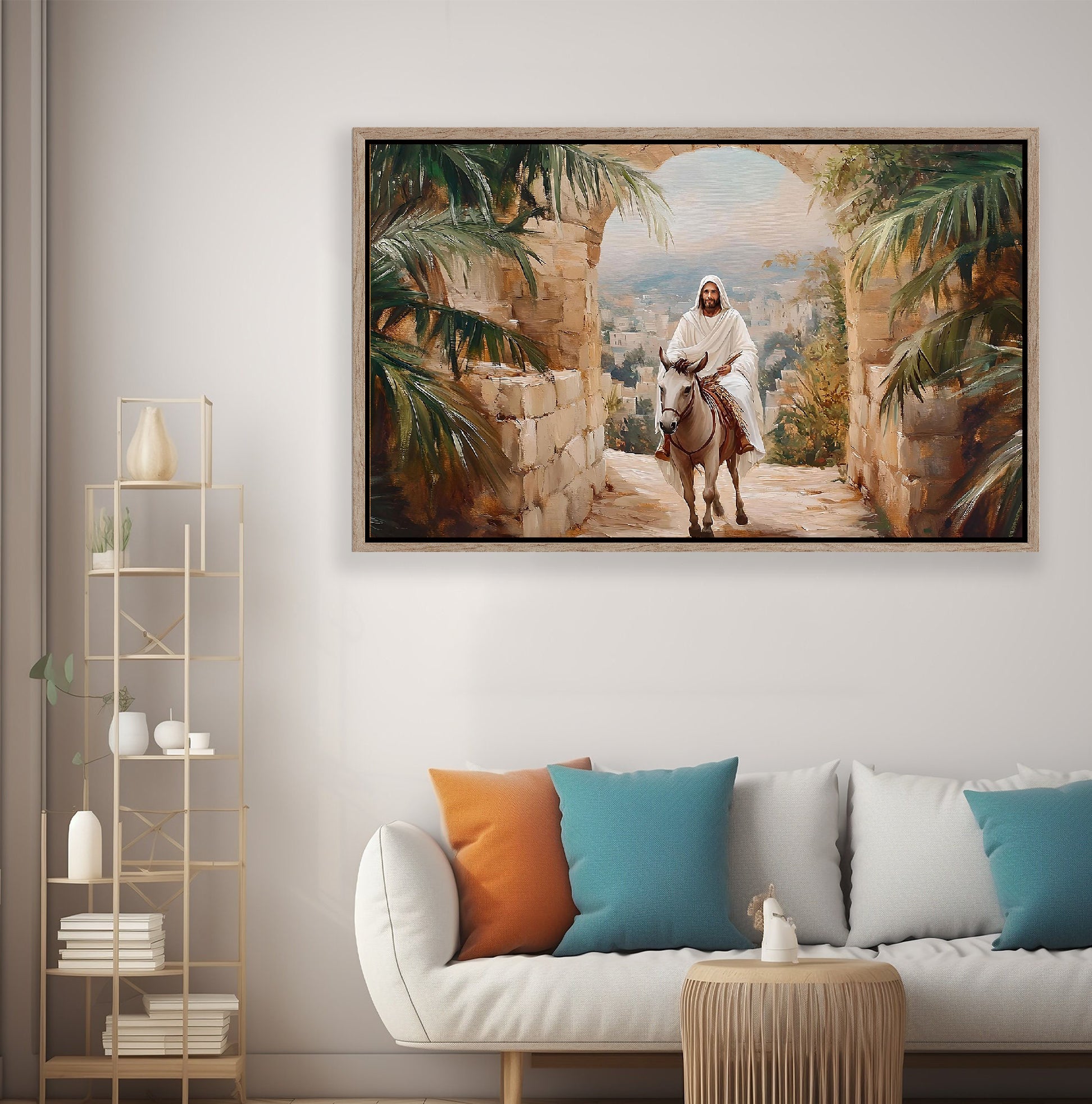Jesus' Triumphal Entry into Jerusalem Poster, Palm Sunday Wall Art, Christian Wall Art, Holy Week Poster, Bible Art, Easter poster, donkey
